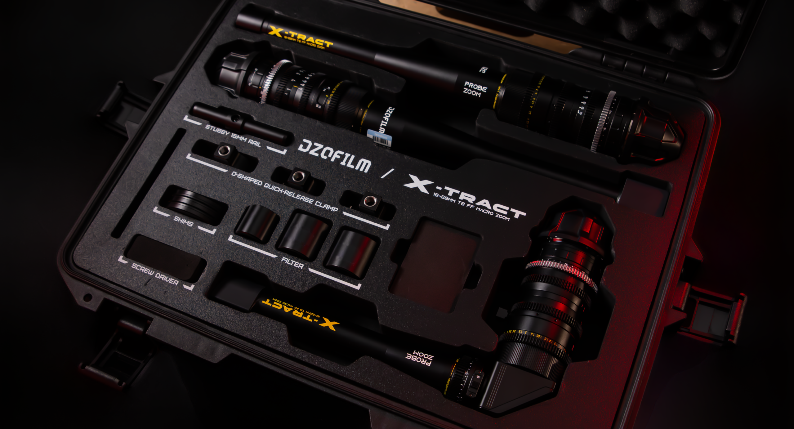 DZOFilm X-Tract 18-28mm T8 FF Probe Zoom lens rental at Ontario Camera Toronto